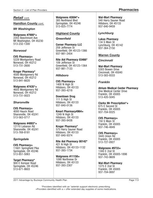 SW Region Provider Directory - Medicare Advantage - Buckeye ...