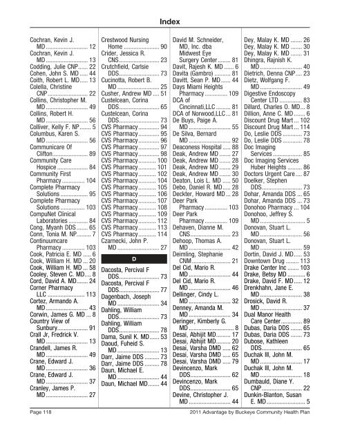 SW Region Provider Directory - Medicare Advantage - Buckeye ...