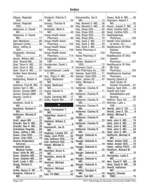 SW Region Provider Directory - Medicare Advantage - Buckeye ...