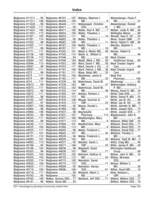 SW Region Provider Directory - Medicare Advantage - Buckeye ...