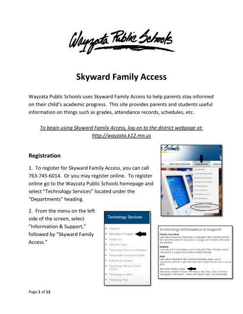 Skyward Family Access Wayzata Public Schools