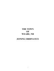 THE TOWN OF WEARE, NH ZONING ORDINANCE