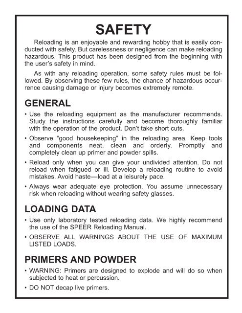 Lube Die Instructions - RCBS