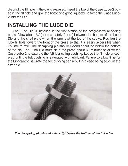 Lube Die Instructions - RCBS