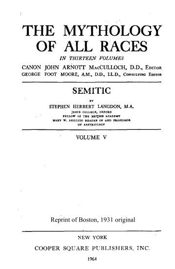 Mythology of All Races, volume 5