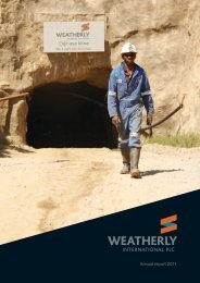 Annual Report and Accounts 2011 - Weatherly International PLC