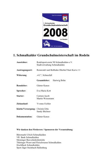 Ergebnisliste (pdf) - RSV `90 Schmalkalden eV