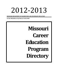 Missouri Career Education Program Directory - Missouri Department ...