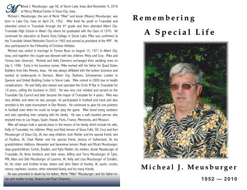 A Special Life - Sliefert Funeral Homes