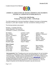 November 2012 - AATCC. American Association of Textile Chemists ...