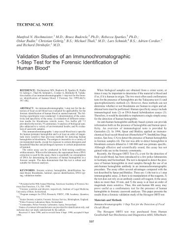 Validation Studies of an Immunochromatographic 1-Step Test for the ...