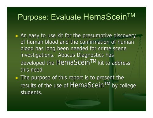 HemaScein - Abacus Diagnostics, Inc.