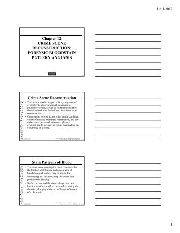 Forensic Science Unit 2: Crime Scene How is a crime scene ...