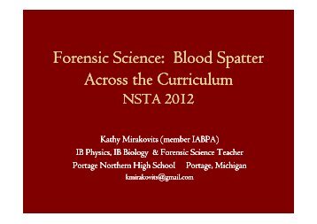 Blood Spatter Across the Curriculum