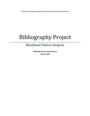 scientific working group on bloodstain pattern analysis