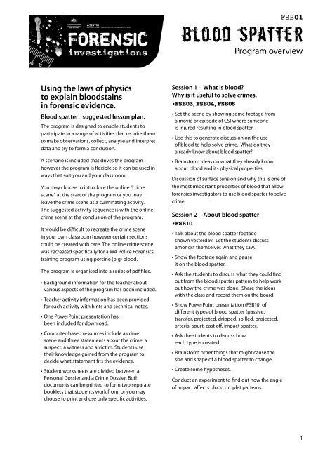 Forensic science blood spatter worksheet