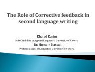 The Role of Corrective Feedback in Second Language Writing
