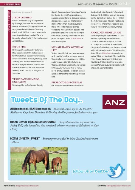 new zealand bloodstock news anz - Anzbloodstocknews.com