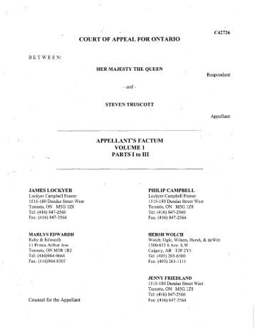 court of appeal for ontario appellant's factum - AIDWYC