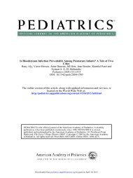 Is Bloodstream Infection Preventable Among Premature ... - Pediatrics