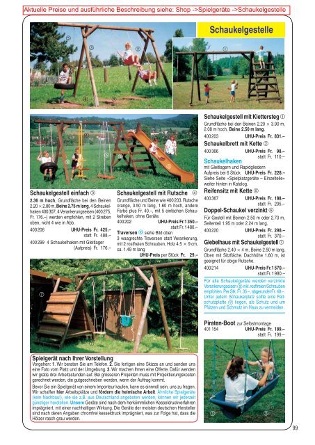 Schaukelgestelle Uhu Spielschuur Ag