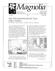 New Documentation for the Tryon Palace Gardens - Southern ...
