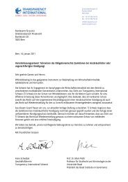 Stellungnahme - Transparency International Schweiz