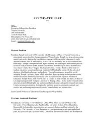 Dr. Ann Weaver Hart Curriculum Vitae - Arizona State University