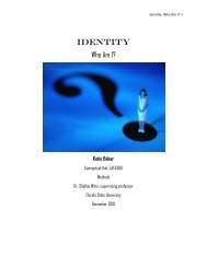 Identity: Who Am I? by Katie Baker