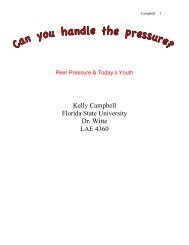 Peer Pressure & Today's Youth by Kelly Campbell - College of ...