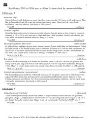 Retail listings 2011 by USDA zone, as of - Cistus Nursery