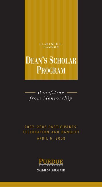 deans scholar program college of liberal arts purdue university