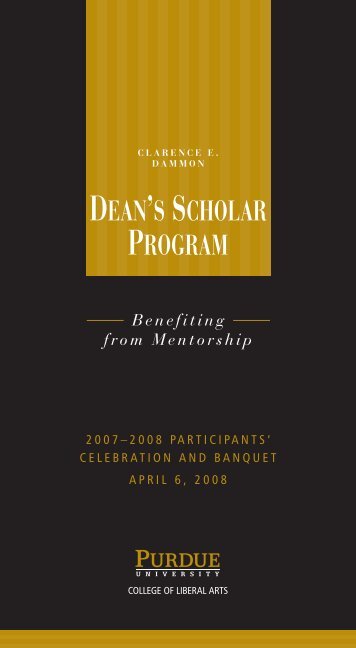 dean's scholar program - College of Liberal Arts - Purdue University