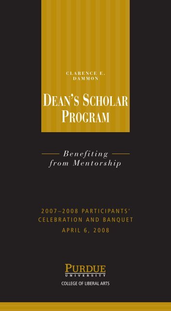 dean's scholar program - College of Liberal Arts - Purdue University