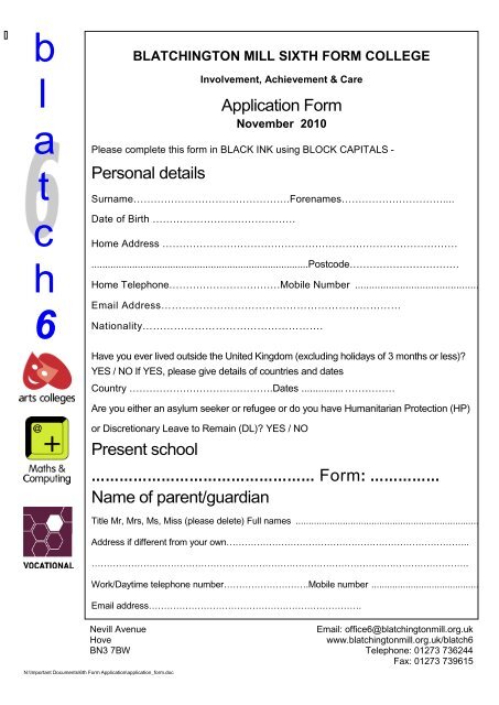 B L A T C H 6 Blatchington Mill School Amp Sixth Form College