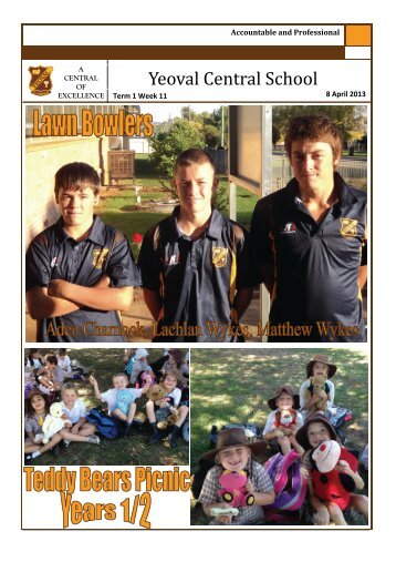 Newsletter 8.4.13 Term 1 Week 11 - Yeoval Central School