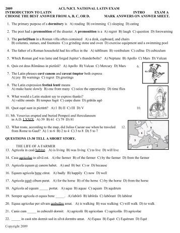 Acl Njcl National Latin Exam 108