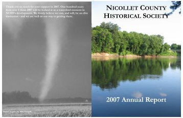 2007 annual report.pub - Nicollet County Historical Society