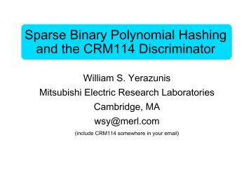 Sparse Binary Polynomial Hashing and the CRM114 Discriminator
