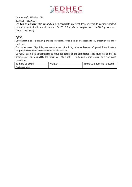 AST1 2012 - anglais sujet corrigé rapport - EDHEC Grande Ecole