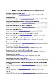 ESRC contacts for government departments (PDF, 67Kb)