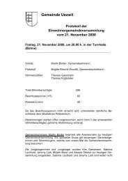 Gemeinde Uezwil Protokoll der Einwohnergemeindeversammlung ...