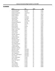 Genesee Community College President's List Fall 2009 U.S. ...