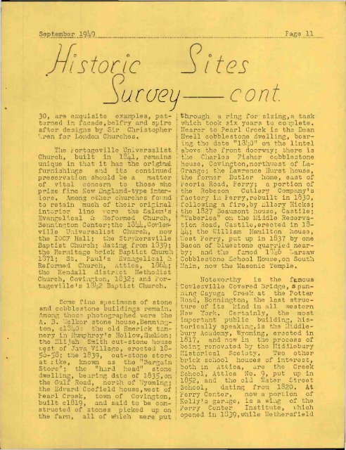 Historical Wyoming County September 1949 - Old Fulton History