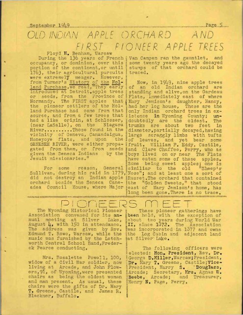 Historical Wyoming County September 1949 - Old Fulton History