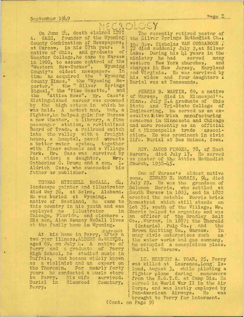 Historical Wyoming County September 1949 - Old Fulton History