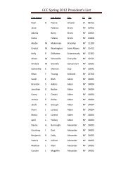 GCC Spring 2012 President's List