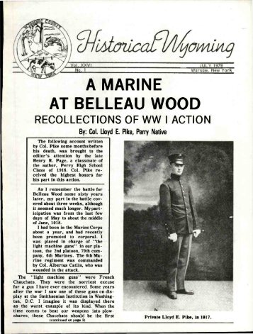 A MARINE AT BELLEAU WOOD - Old Fulton History