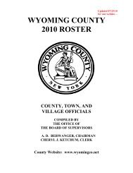 WYOMING COUNTY 2010 ROSTER