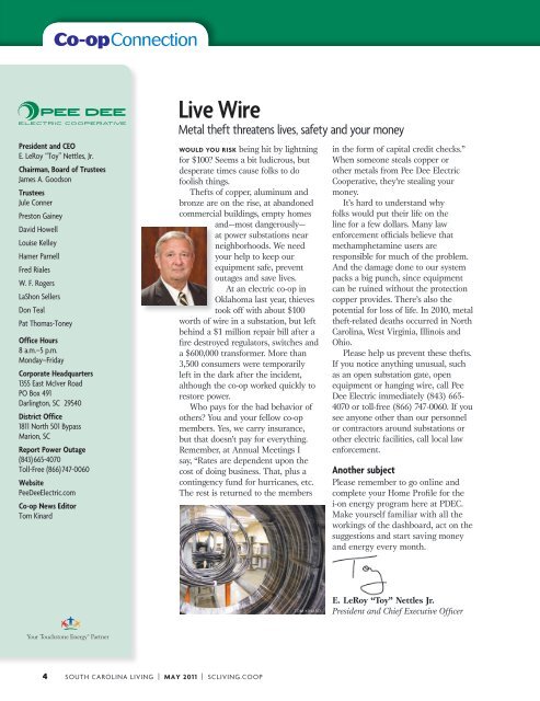 Live Wire - Pee Dee Electric Cooperative, Inc.